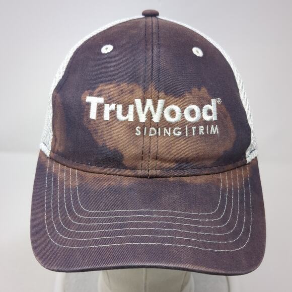 TruWood Siding Trim Strapback Trucker Hat Blue One Size Mesh Back - Picture 2 of 10